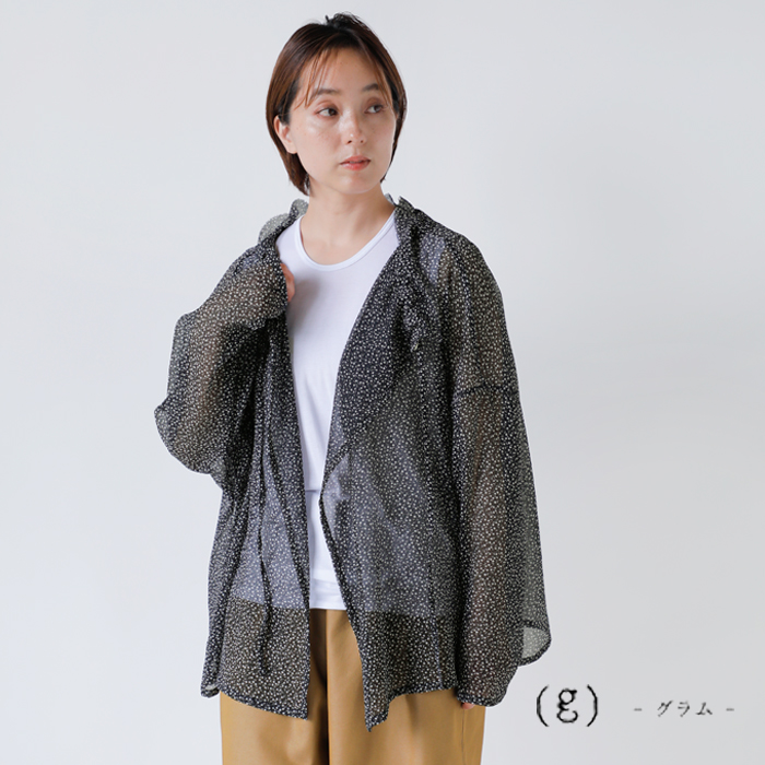 (g)(グラム)スモールフラワーフリルネックカーディガン