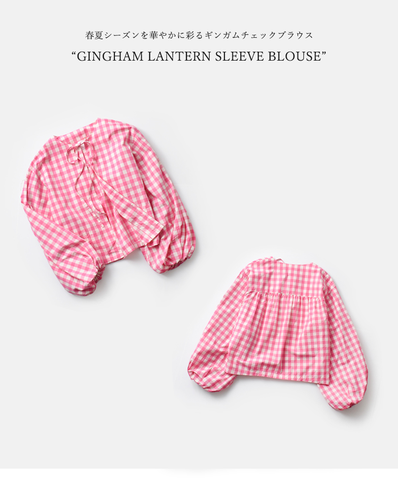 Gauze#(ガーゼ)ギンガムランタンスリーブブラウス“GINGHAMLANTERNSLEEVEBLOUSE”g1027