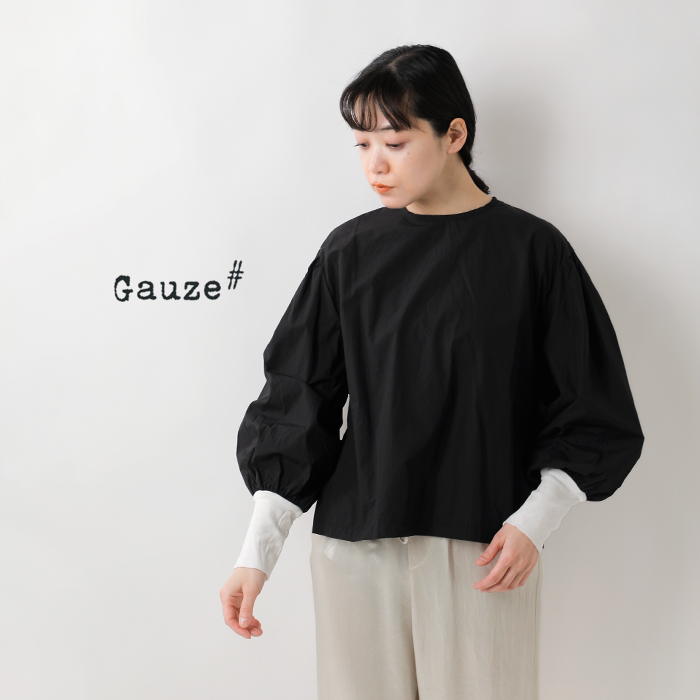 Gauze#　ガーゼ　ふんわりリネンブラウス　　美品 Gauze#/ガーゼ リネン アシンメトリーフリルブラウス ホワイト