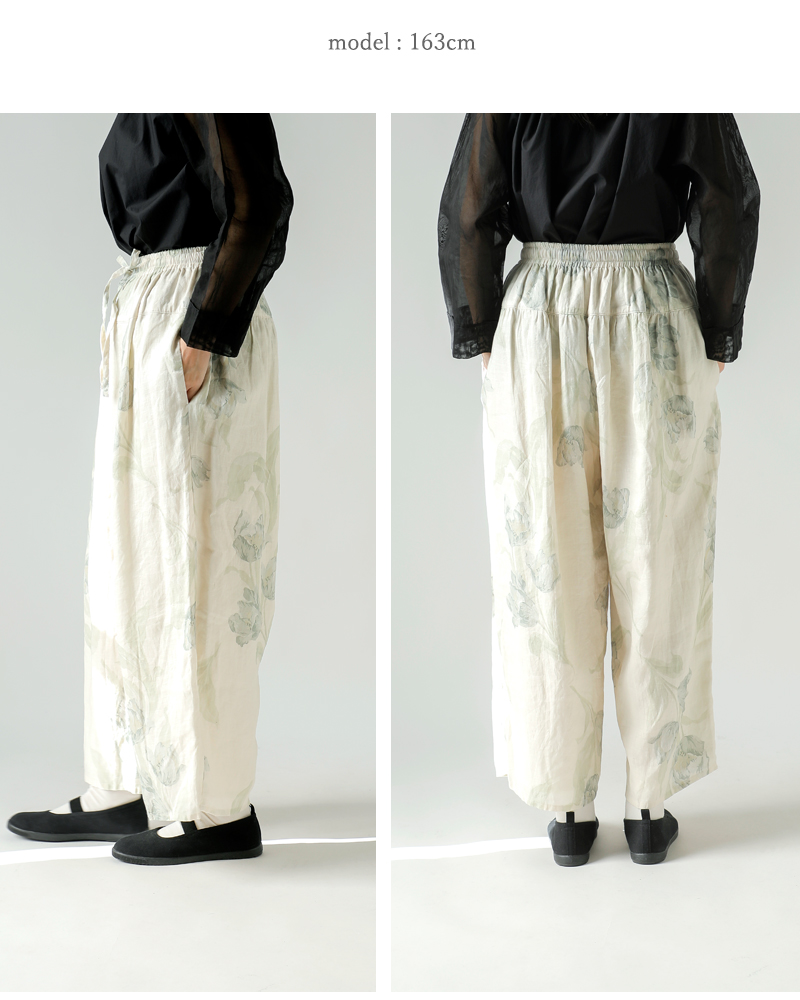 Gauze#(ガーゼ)リネンアンティークフラワープリントワイドパンツ“ANTIQUEFLOWERPRINTWIDEPANTS”g1041