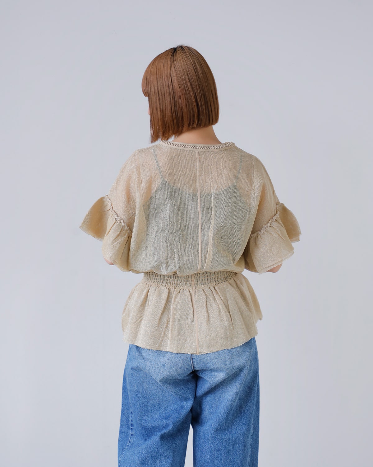 Hella(ヘラ)コットンシルバーラメエンブロイダリーブラウス “EMBROIDERY BLOUSE” h251-05