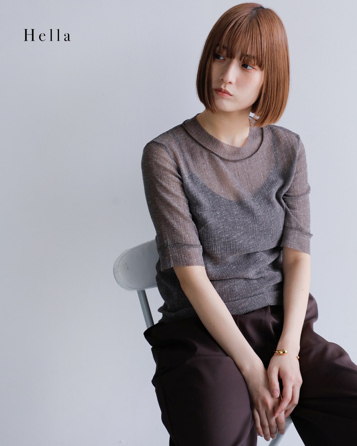 Hella(ヘラ)シアー ネップ Tシャツ “SHEER NEP T-SHIRT”h251-30