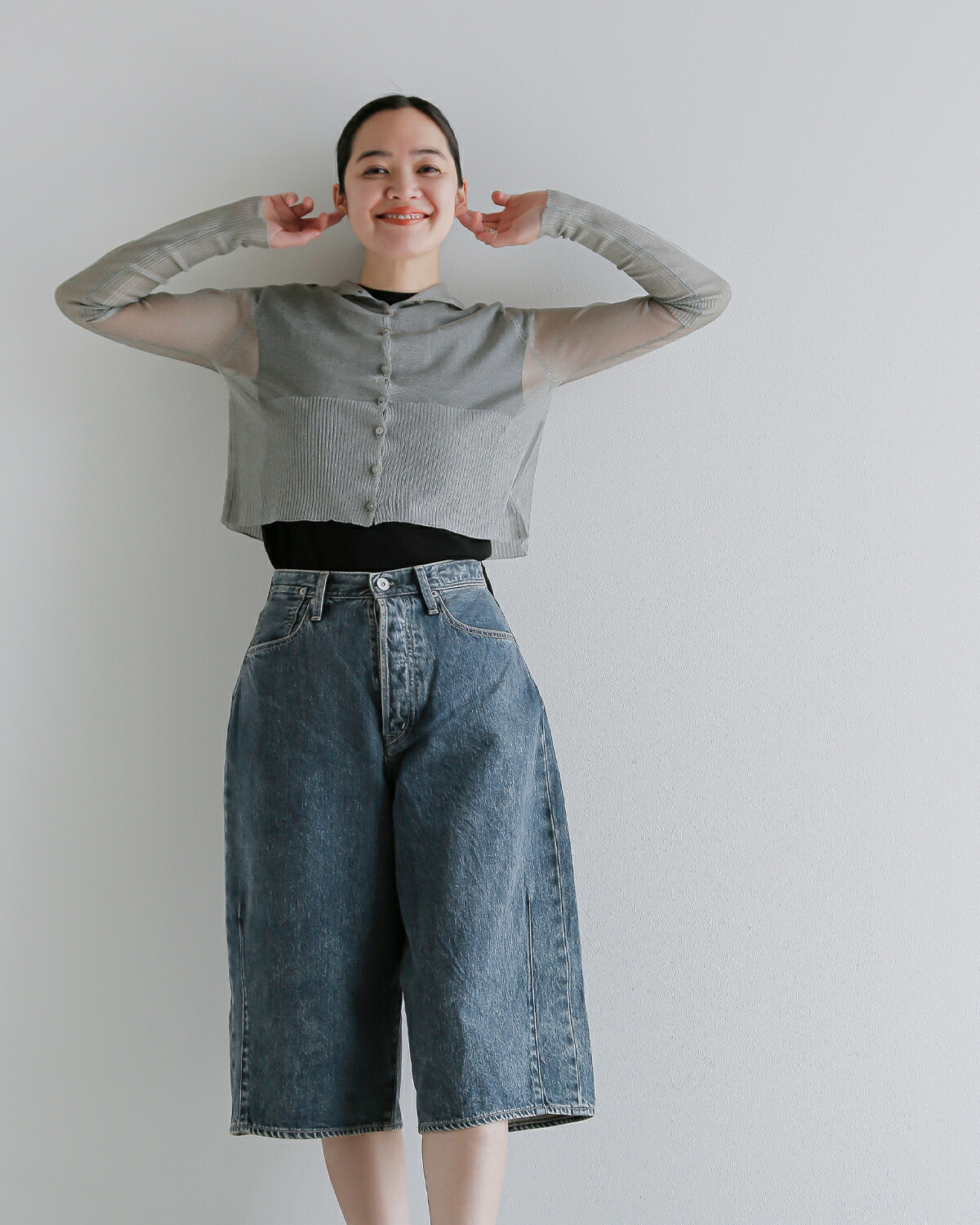 Hella(ヘラ)シアーハイネックカーディガン“SHEERHIGHNECKCARDIGAN”h251-35