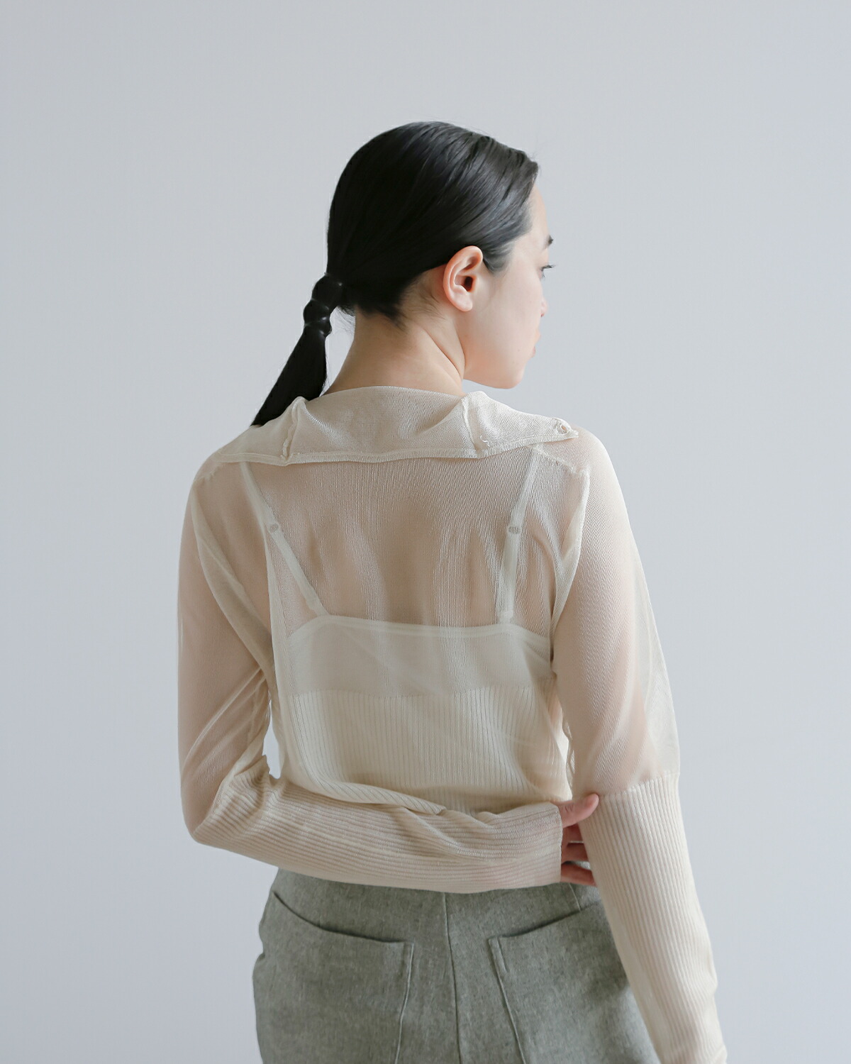 Hella(ヘラ)シアーハイネックカーディガン“SHEERHIGHNECKCARDIGAN”h251-35