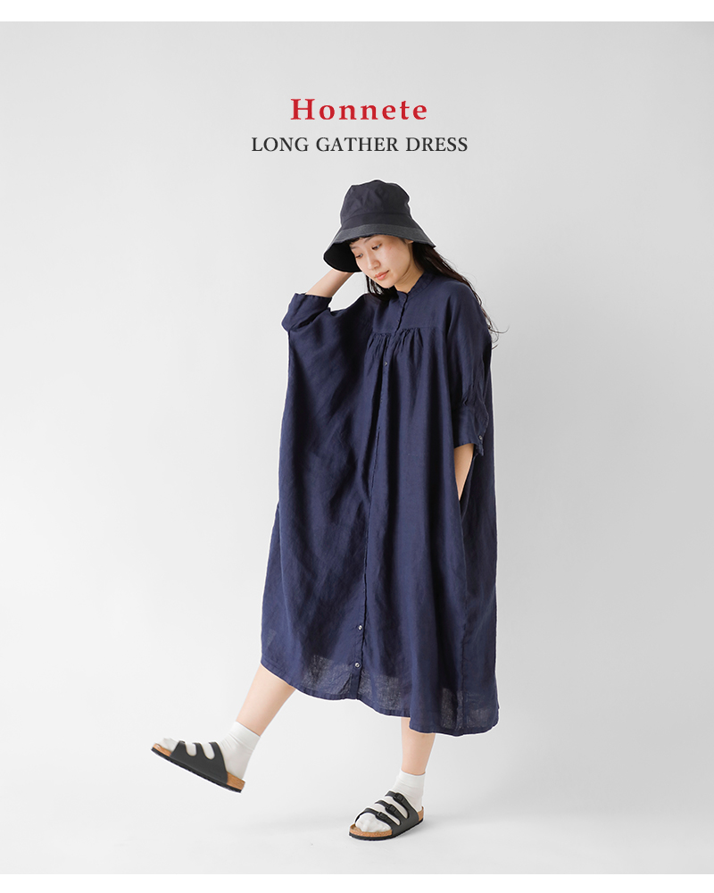 40%OFF】Honnete オネット アイリッシュリネン 7分袖 ロング