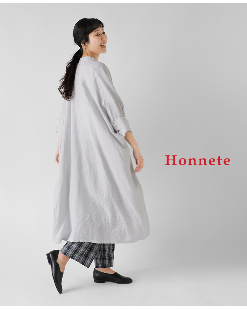 40%OFF】Honnete オネット アイリッシュリネン 7分袖 ロング
