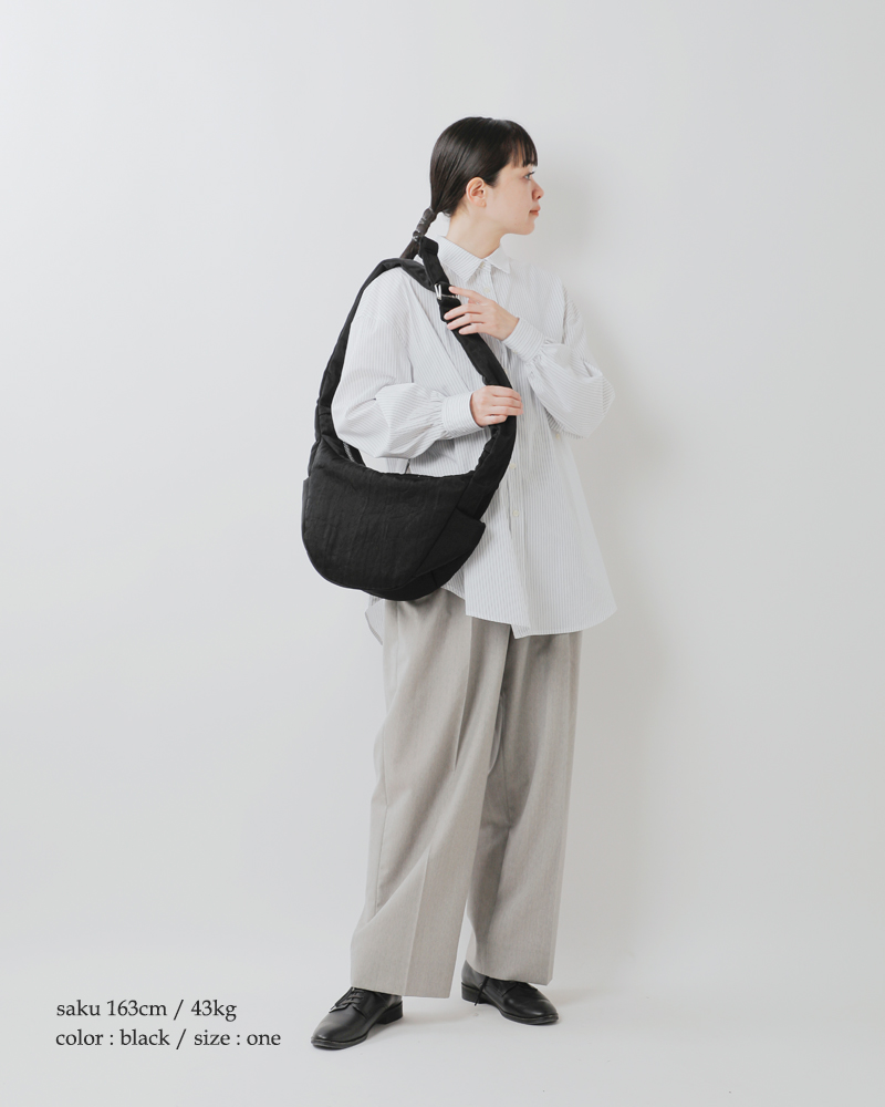 ポケットいっぱいヌビバッグ　ダークグレー×ムーンスター　ショルダーベルト付き 予約販売】PUレザーハーフムーンベルトショルダーバッグ | KISHIKA