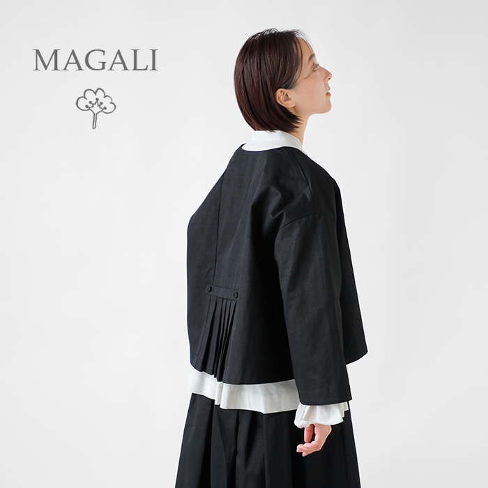 MAGALI(マガリ)コットンリネンリンクルプリーツジャケットjk07