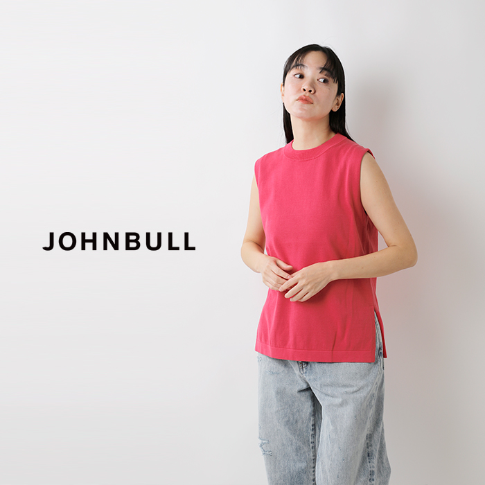 Johnbull(ジョンブル)ドライコットンノースリーブニットTシャツjl251n08