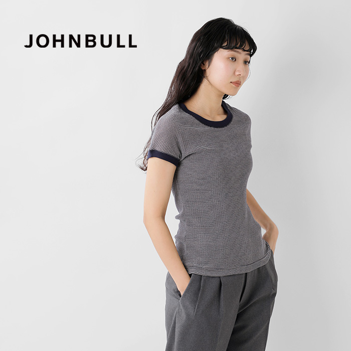 Johnbull(ジョンブル)クールタッチランダムテレコフレンチスリーブTシャツjl252c20