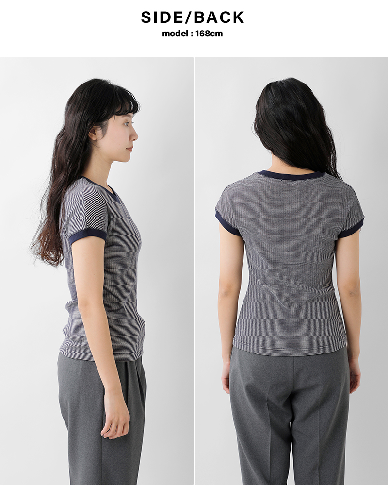 Johnbull(ジョンブル)クールタッチランダムテレコフレンチスリーブTシャツjl252c20