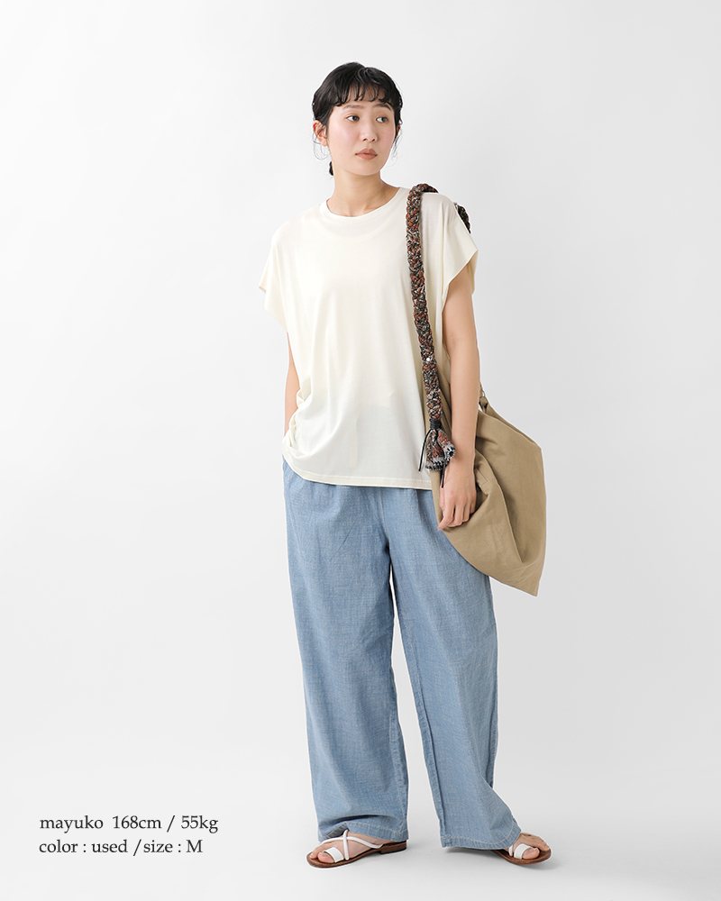 Johnbull(ジョンブル)コットンシャンブレータックワイドパンツjl252p01