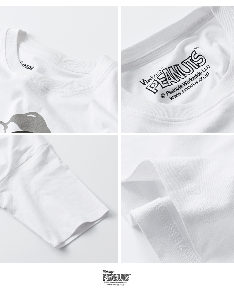 Johnbull(ジョンブル)PEANUTSSNOOPY/COLLAGE/CHARLIEBROWN/DENIMSNOOPYコットンプリントTシャツjt251c50-51-52-53