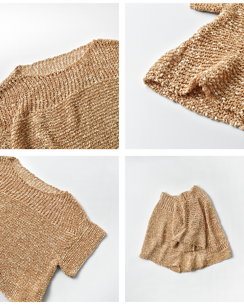enrica(エンリカ)コットンリネンローゲージニットプルオーバーknit235