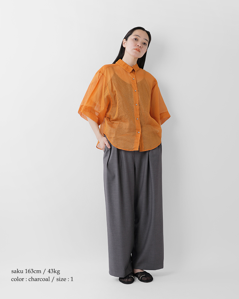 AQUA FITS(アクアフィッツ)フロントタックワイドパンツksamp0357-01