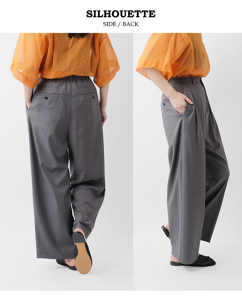 AQUA FITS(アクアフィッツ)フロントタックワイドパンツksamp0357-01