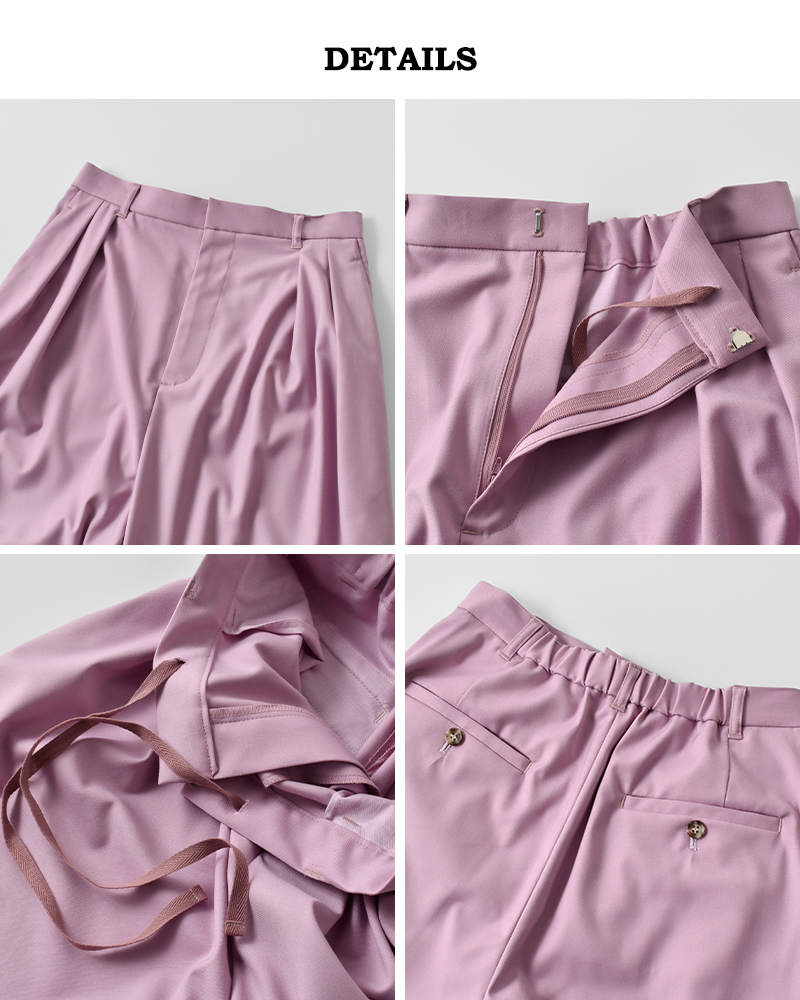 AQUA FITS(アクアフィッツ)フロントタックワイドパンツksamp0357-01