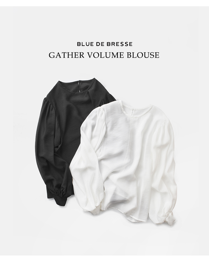 BLUE DE BRESSE(ブルーデブレス)ギャザーボリュームスリーブブラウスksbsb0210-01