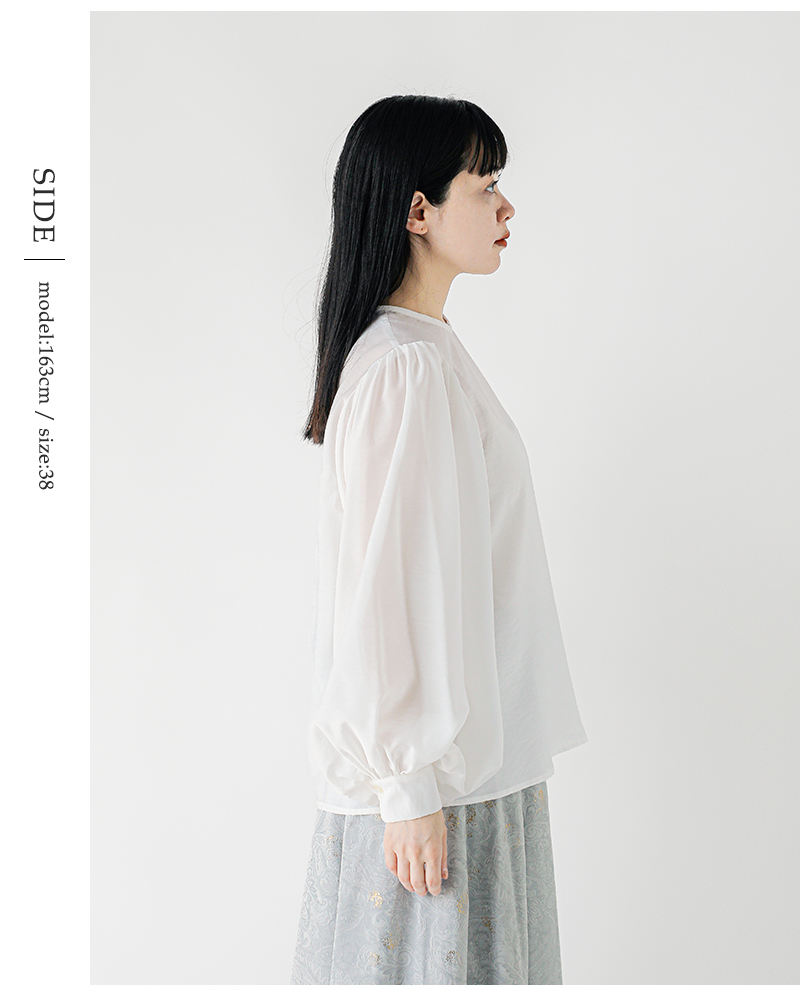 BLUE DE BRESSE(ブルーデブレス)ギャザーボリュームスリーブブラウスksbsb0210-01