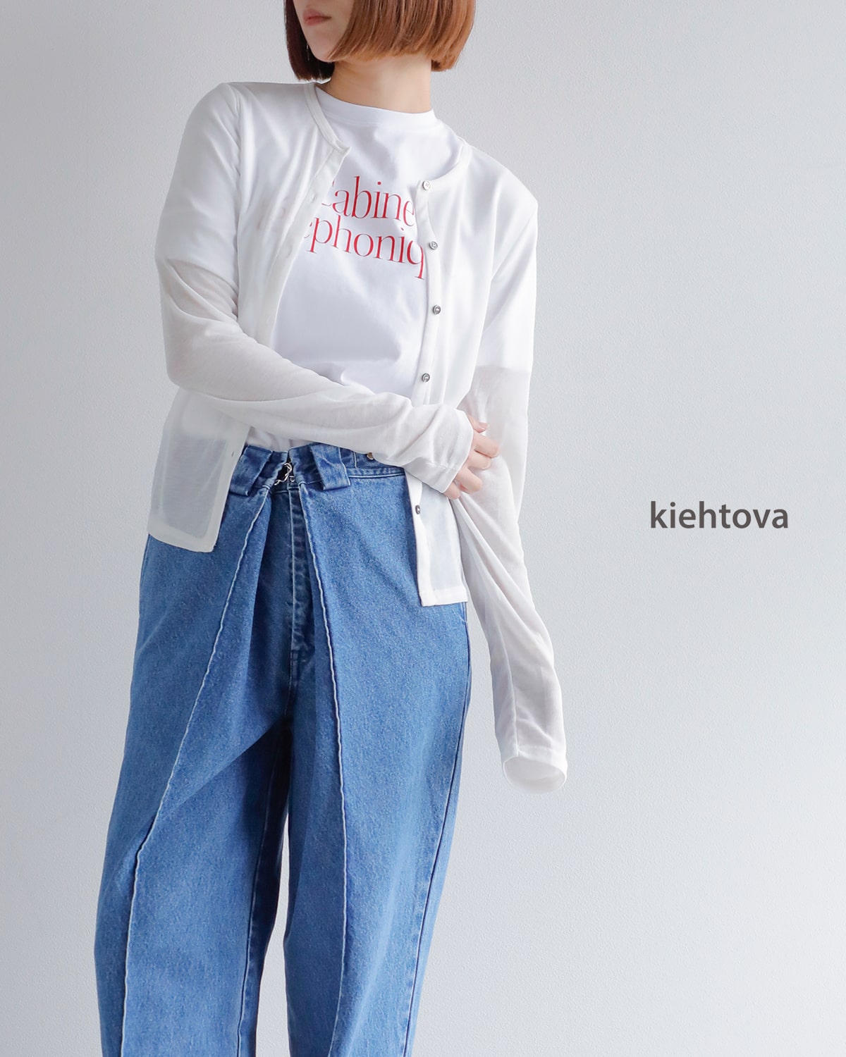 kiehtova(キエトヴァ)シアー リブ ニット カーディガン “SHEER RIB CARDIGAN”ktwr23