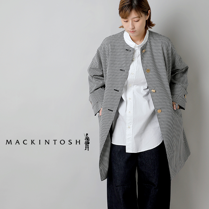 MACKINTOSH(マッキントッシュ)ハンビーノーカラーメタルボタンギンガムチェックコート“HUMBIENOCOLLARMB”l251hi1055codf