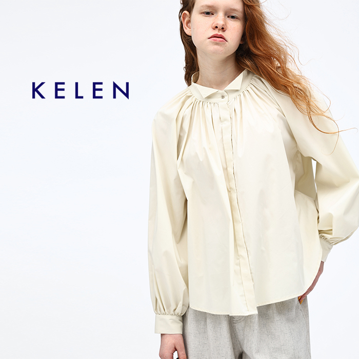 kelen(ケレン)ギャザーミニカラーブラウス“SOYO”lkl25hbl2147