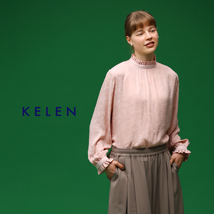 kelen(ケレン)フラワージャガードフリルデザインブラウス“FEWJACQUARD”lkl25hbl2190