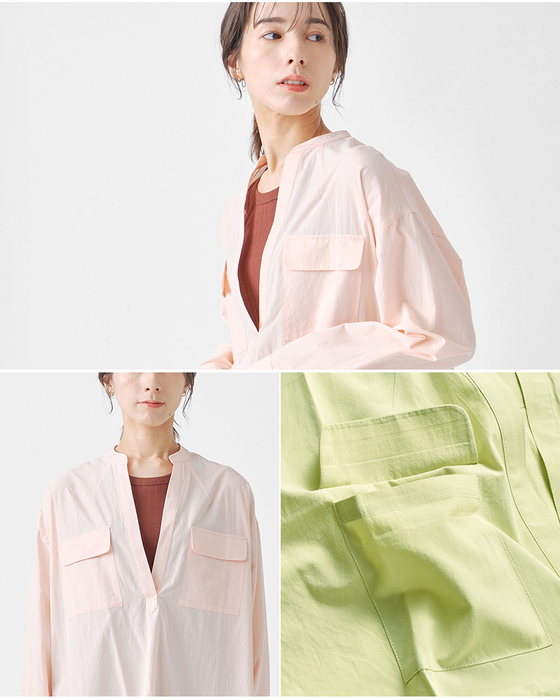 kelen(ケレン)コットンモダールスキッパーデザインチュニック“FINO”lkl25hbl2202