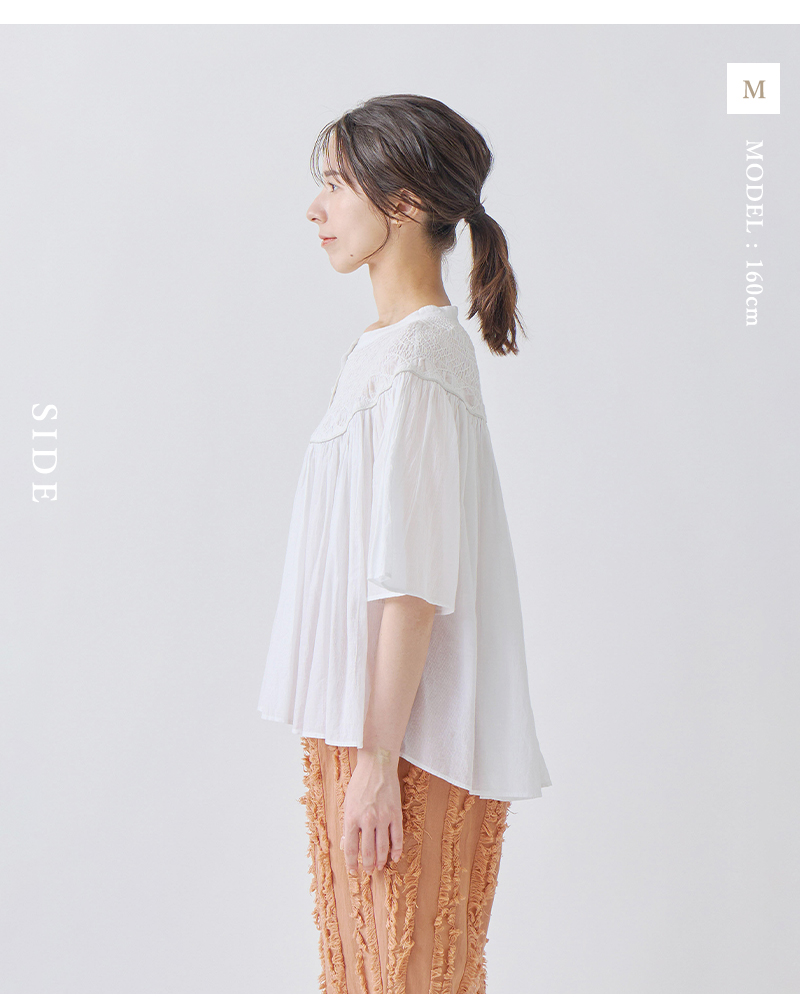 kelen(ケレン)コットンハンドスモッキングブラウス“VIORA”lkl25hbl2205