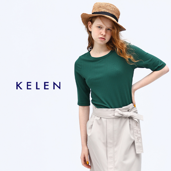 kelen(ケレン)ストレッチジャージーベーシックリブトップス“RICKY”lkl25hbl2206