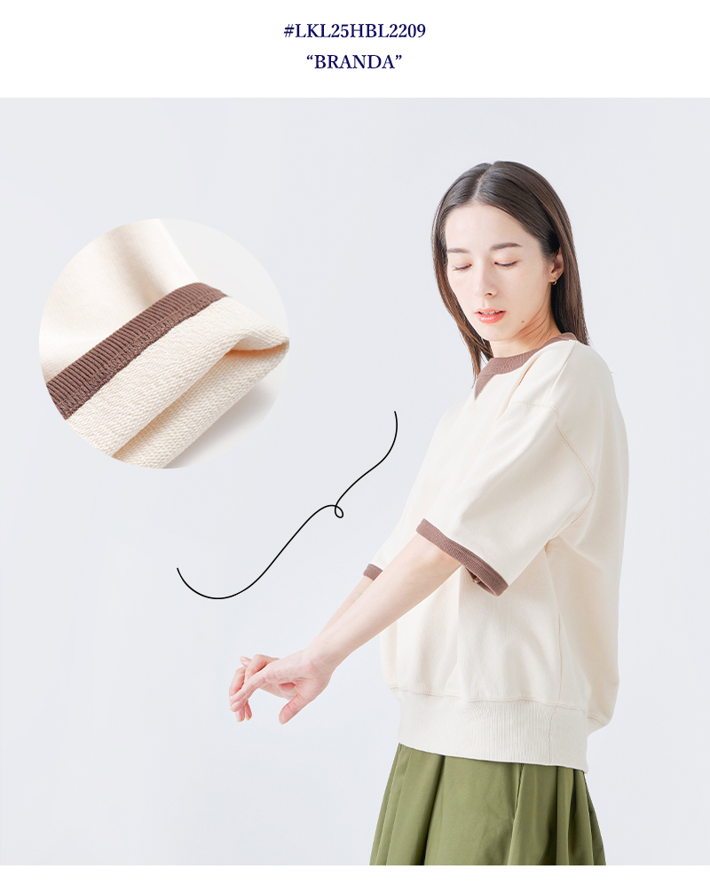 kelen(ケレン)コットンバイカラーデザイントップス“BRANDA”lkl25hbl2209