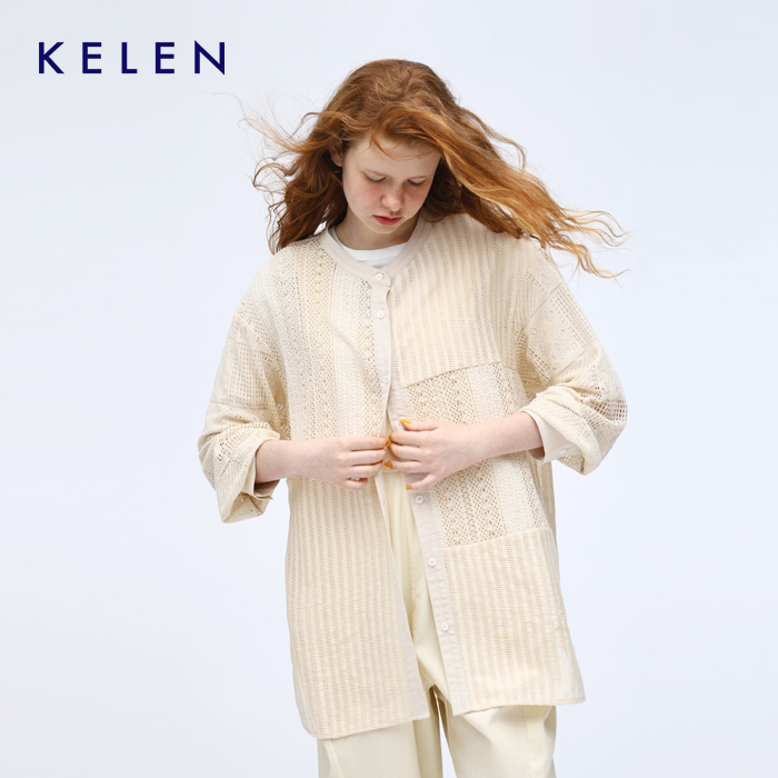 kelen(ケレン)レースパッチワークシャツ“HIMI”lkl25hbl2220