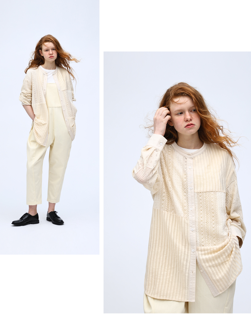 kelen(ケレン)レースパッチワークシャツ“HIMI”lkl25hbl2220