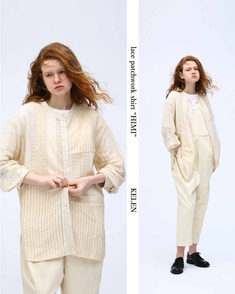kelen(ケレン)レースパッチワークシャツ“HIMI”lkl25hbl2220