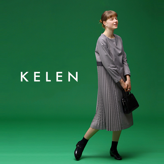 kelen(ケレン)サイドプリーツドレス“MARETT”lkl25hop2103