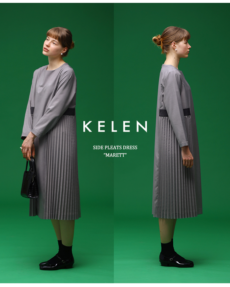 kelen(ケレン)サイドプリーツドレス“MARETT”lkl25hop2103