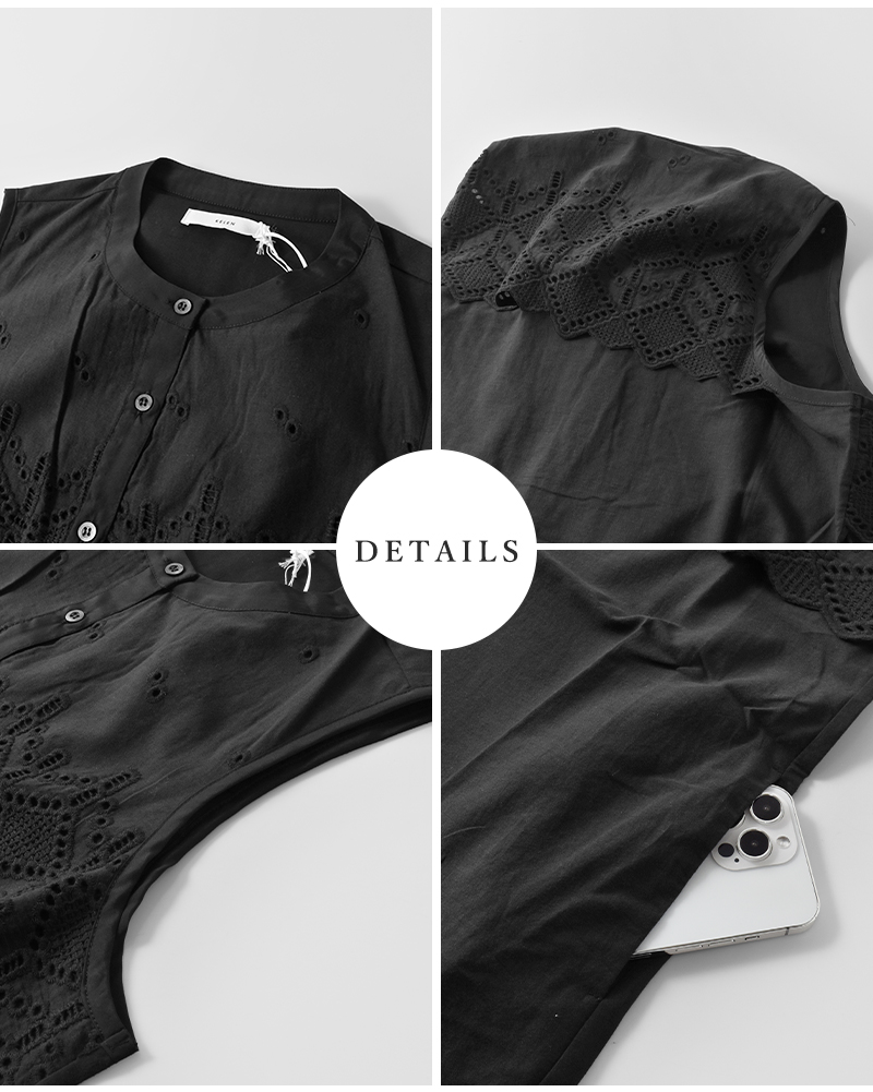kelen(ケレン)カットワークレースデザインノースリーブワンピース“REI”lkl25sop2109