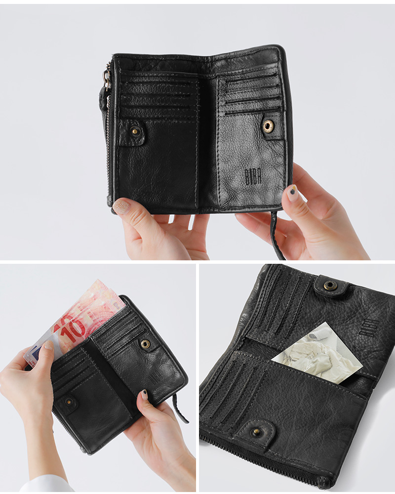 BIBA(ビバ)カウハイドレザーメタリックスタッズウォレットS“LOVINGTONSTARS”los4l