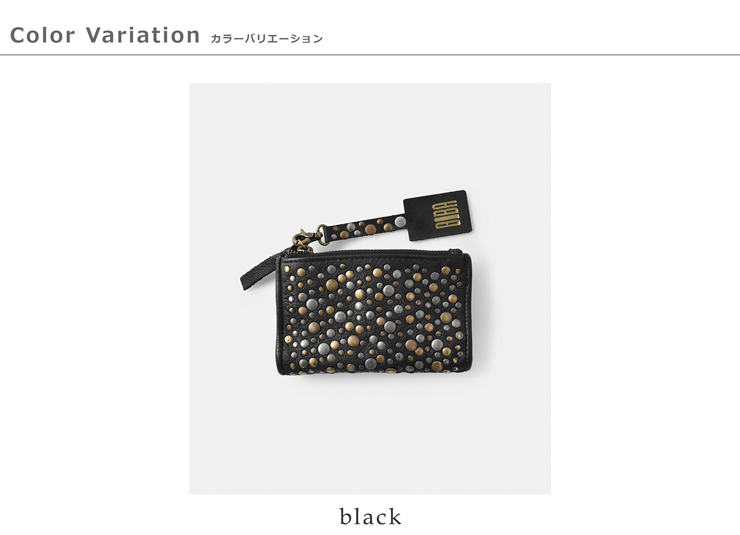 BIBA(ビバ)カウハイドレザーメタリックスタッズウォレットS“LOVINGTONSTARS”los4l