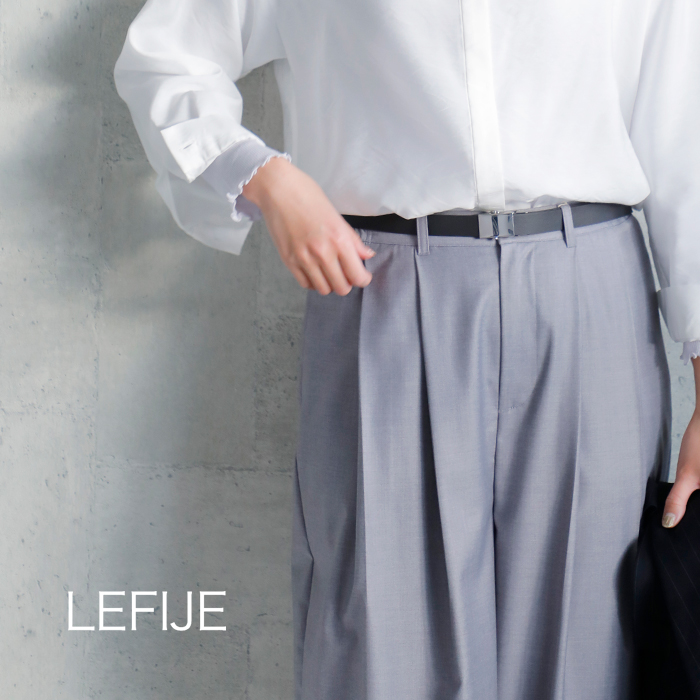 〈新品未使用〉LEFIJE(レフィエ) イタリア製 シルバー ベルト LEFIJE/レフィエ シルバーバックル レザーベルト（ベルト）｜La