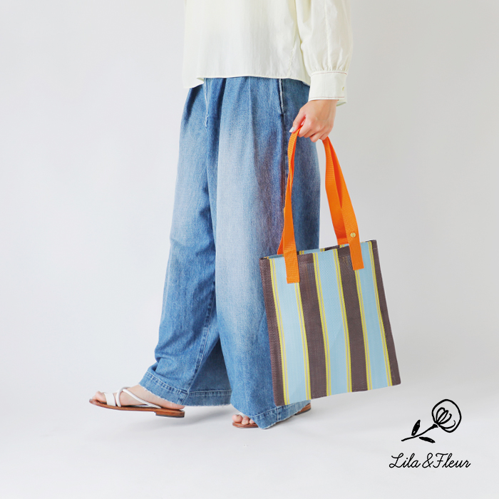 Lila&Fleur(リラアンドフルール)ストライプマーケットバッグmarket-bag-same1
