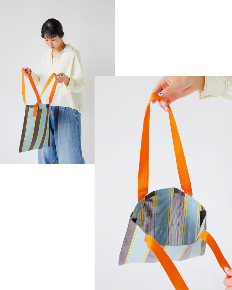 Lila&Fleur(リラアンドフルール)ストライプマーケットバッグmarket-bag-same1