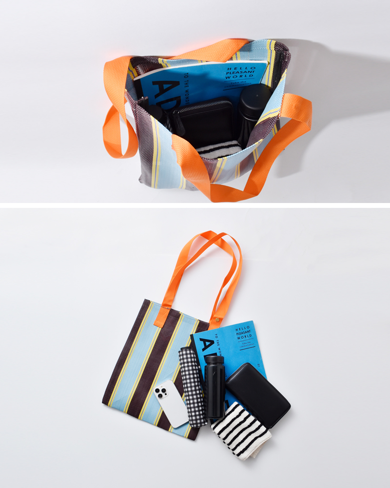 Lila&Fleur(リラアンドフルール)ストライプマーケットバッグmarket-bag-same1
