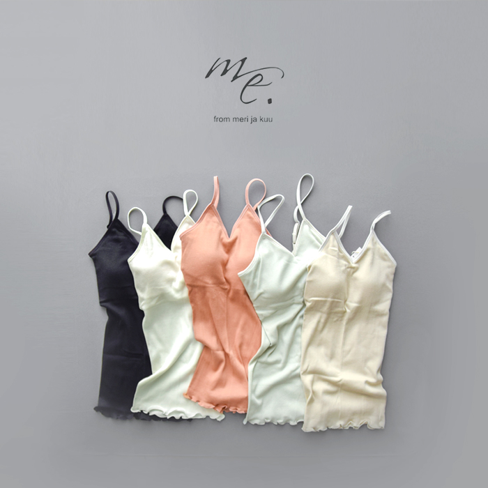 me.(ミードット)スーピマコットンリブテレコカップ付きキャミソールme-18152