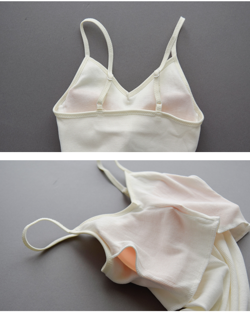 me.(ミードット)スーピマコットンリブテレコカップ付きキャミソールme-18152