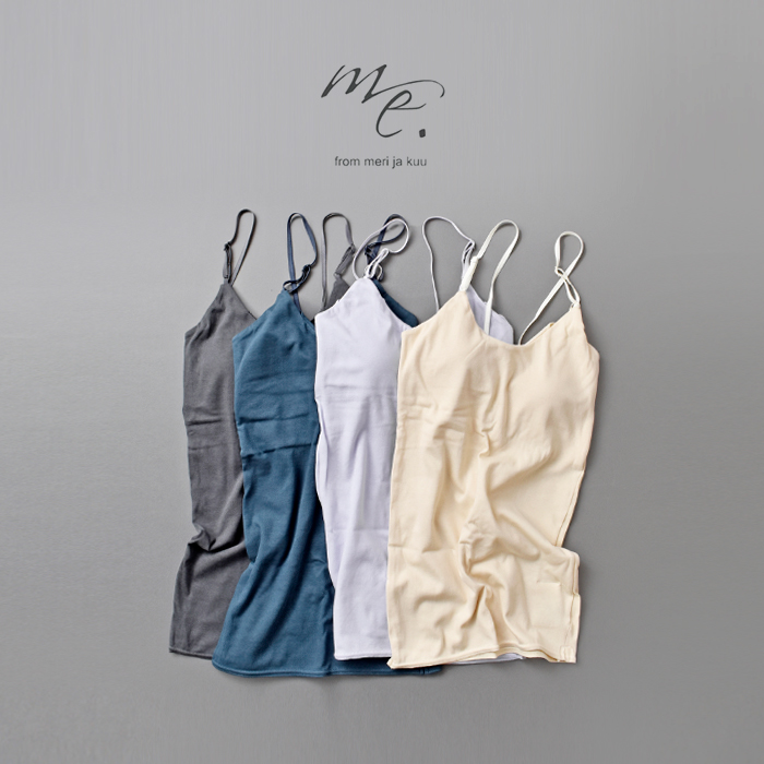 me.(ミードット)スーピマコットンシルクカップ入りキャミソールme-18358