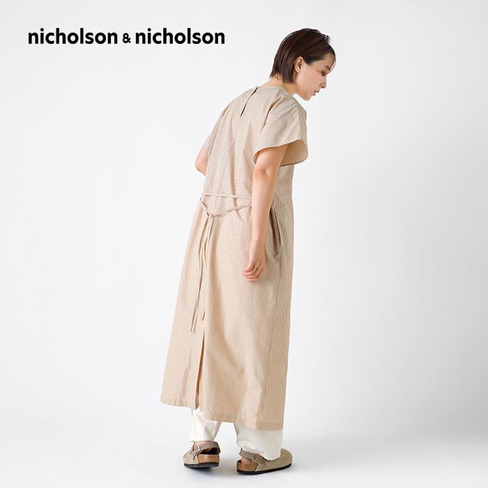 nicholson&nicholson(ニコルソンアンドニコルソン)ウォッシュドコットンショートスリーブワンピース“MEG-W”meg-w