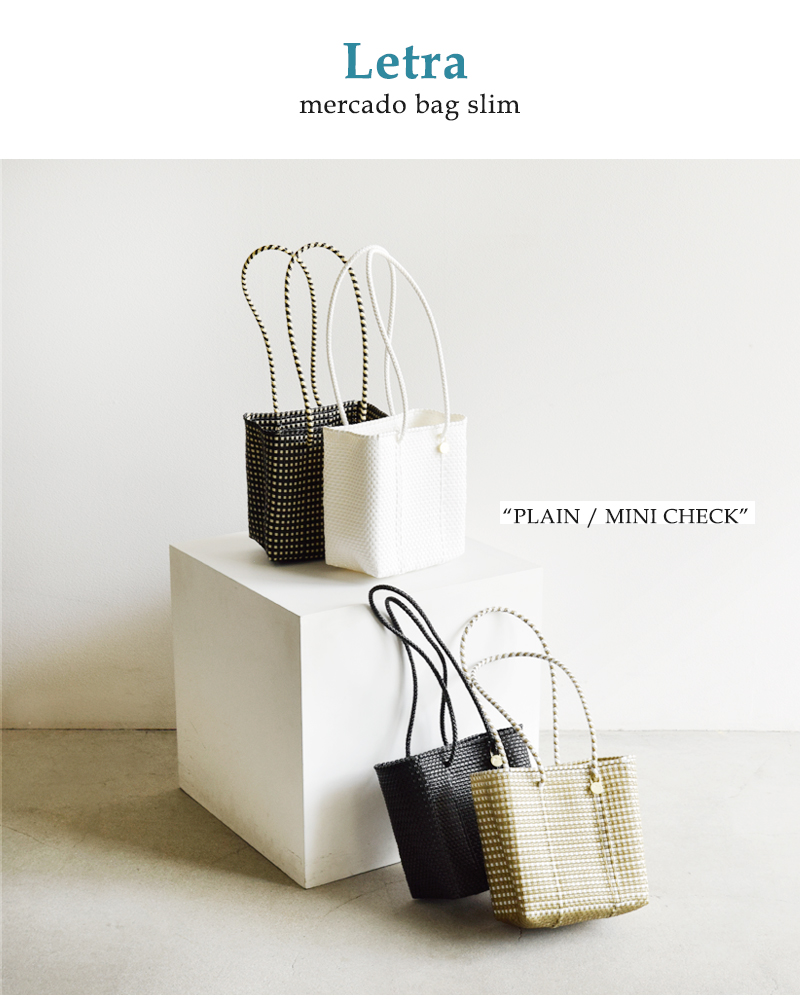 Letra レトラ スリム メルカドバッグ “PLAIN / MINI CHECK