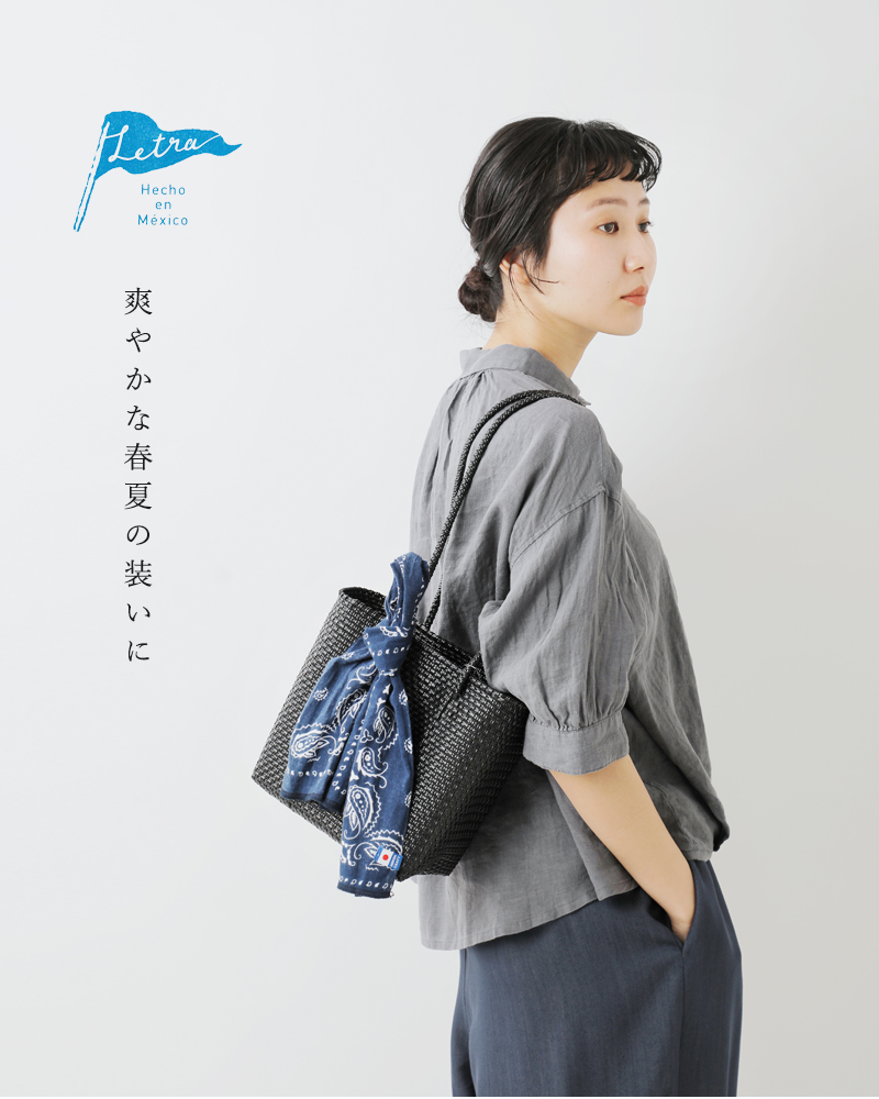 Letra(レトラ)スリムメルカドバッグ“PLAIN/MINICHECK”mercadobucket-sl