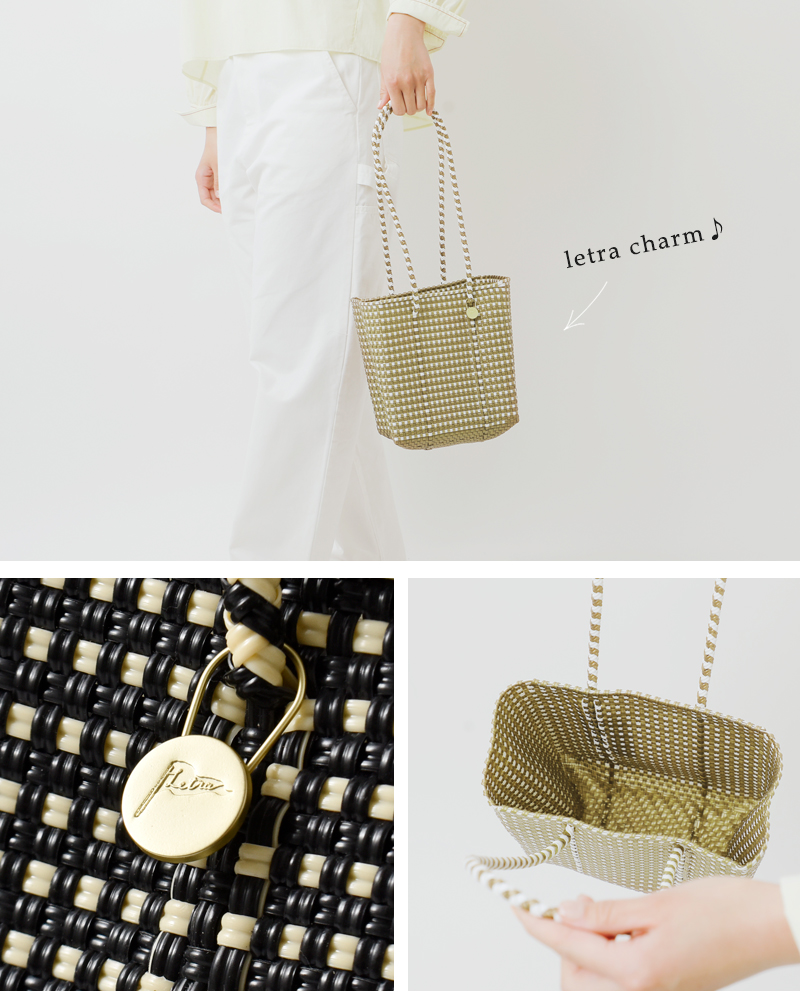 Letra(レトラ)スリムメルカドバッグ“PLAIN/MINICHECK”mercadobucket-sl